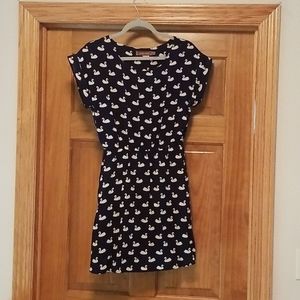 Adorable swan print dress